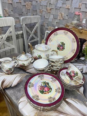 Çay dəsti, Farfor, Madonna, 6 nəfərlik, Yaponiya — 1