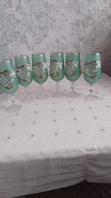 parnik isi: Qədəhlər, rəng - Göy, Şüşə — 2