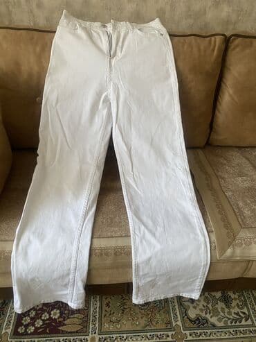 yun koftalar: Qadın geyim dəsti - Ağ cins şalvar: Makras brendi, klassik düymə və — 6