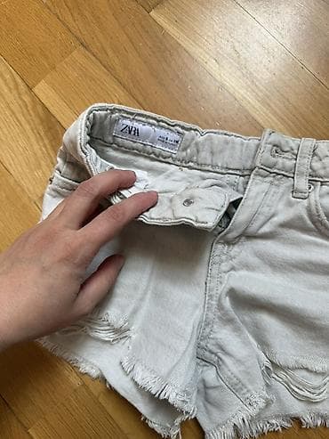 Шорты: ZARA uşaq şortiki - Model: denim şort - Rəng: açıq boz/açıq mavi — 2