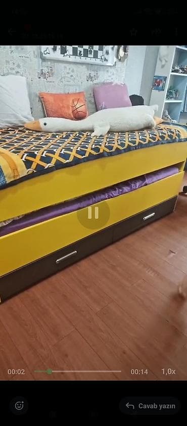 usag ucun: Oğlan və qız üçün, İşlənmiş, Çarpayı, Matras ilə, Siyirməli, MDF — 4