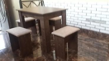 rattan stol: Mətbəx üçün, Yeni, Açılmayan, Dördbucaq masa, 4 stul — 2