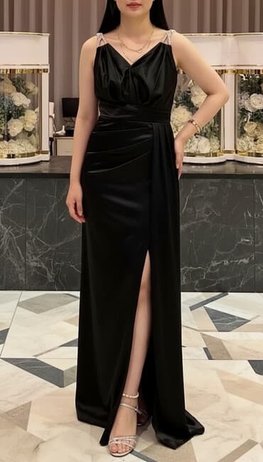 atlas donlar: Qara gecə/libas – zərif və eleqant dizayn - Rəng: Dərin qara - Model — 1