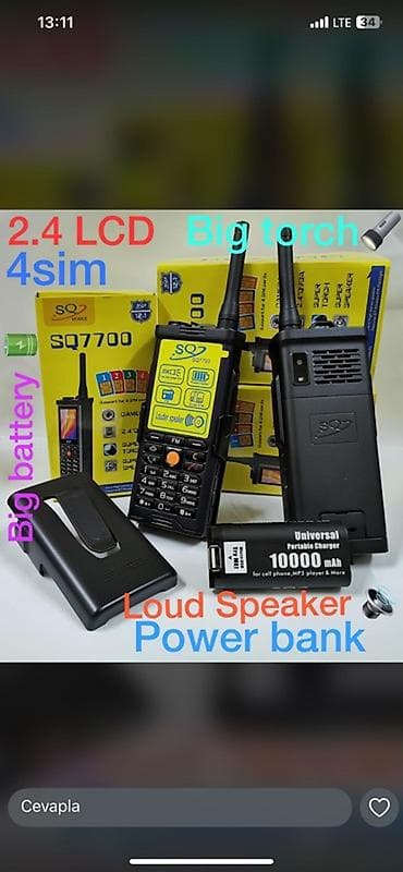 telafonlar: S02 SQ7700 düyməli mobil telefon - 2.4" LCD ekran - 4 SIM kart — 1