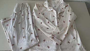 mühafizə geyimi: Qadın pijama dəsti - 2 hissə: uzunqol köynək və uzun şalvar - Rəng — 1