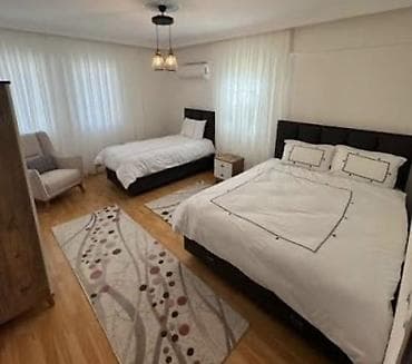 bine sovxoz evler: 2 yataqlı, tam təchiz olunmuş mənzil - Geniş qonaq otağı: künc divan — 3