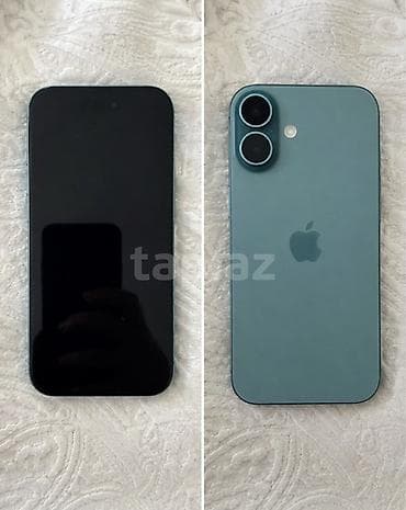 2.el macbook: IPhone 16, 128 GB, Yaşıl, Zəmanət, Barmaq izi, Simsiz şarj — 2