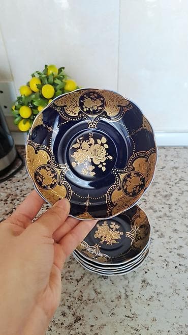 Блюдца, Набор из 6 шт., цвет - Синий, Фарфор, Чехия — 3