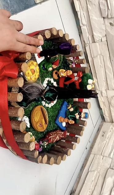 kənd məhsulları: Məhsul: Novruz temalı dekorativ kompozisiya (əl işi maket) Təsvir: - — 5