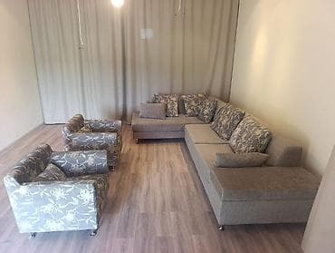 kreditle kunc divanlar: Künc divan və 2 ədəd kreslo dəsti - Tərkib: 1 ədəd iri künc divan (L — 2