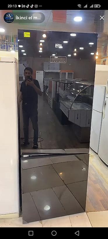 soyuducular mini: Beko iki qapılı soyuducu - Rəng: qara, parlaq güzgü effektli ön panel — 1