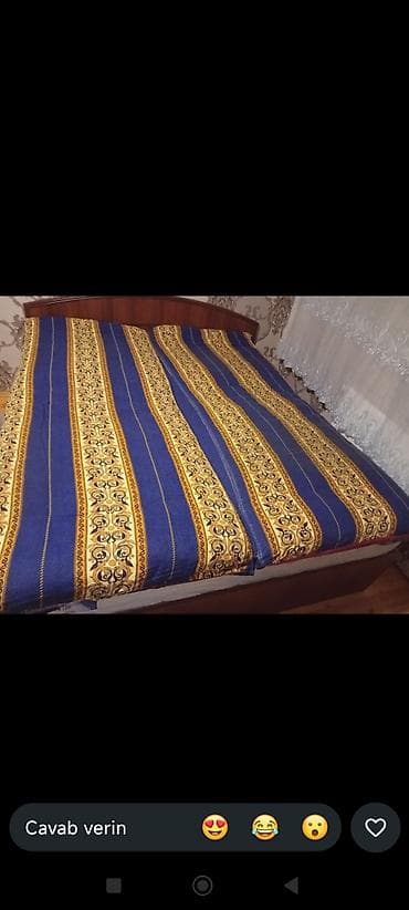 ucuz taxta: Taxta çarpayı və döşək dəsti - Material: möhkəm taxta karkas, taxta — 1
