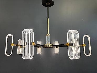 asma tavan: Led Çılçıraq, 4 və daha çox lampa, Metal — 1