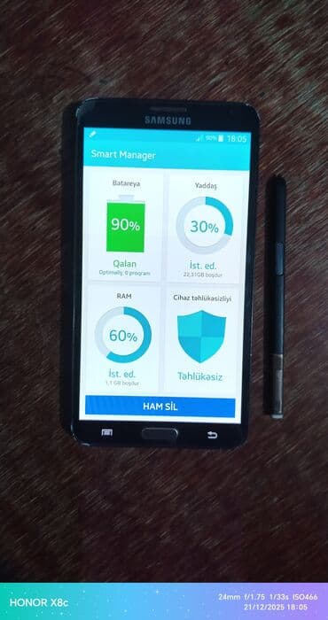 samsung j5 ekrani: Samsung Galaxy Note 3, 32 GB, rəng - Qara, Sensor — 2