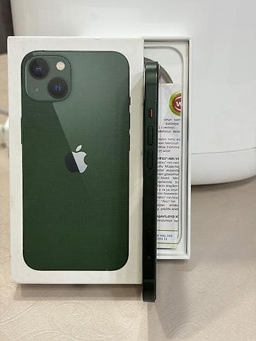 iphone ipad: IPhone 13, 128 GB, Yaşıl, Face ID, Sənədlərlə — 1