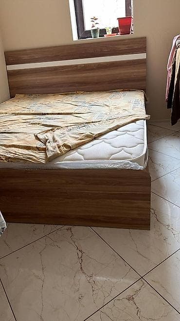 shkaf mebel: İkinəfərlik çarpayı, Bazasız, Matras ilə, Siyirməsiz — 1