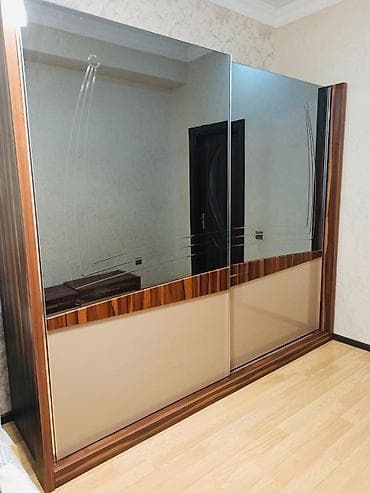 2 qapılı, Güzgülü, Qəhvəyi, Digər material, Kupe, Düz dolab
