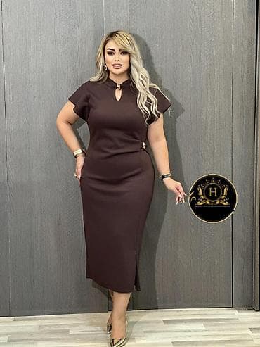 flo memar ecemi: Zərif dizaynlı qadın midi donu - Rənglər: qara və şokolad-qəhvəyi - — 3