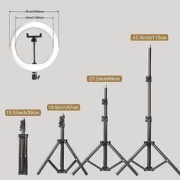 rol dəsti: 10 İnç (25 sm) LED Halqa İşığı + 110 sm Tripod Ştativ – Tam Studiyalı — 2