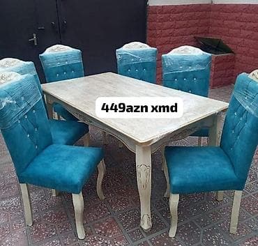 6 stul: Qonaq otağı üçün, Açılmayan, Dördbucaq masa, 6 stul — 1