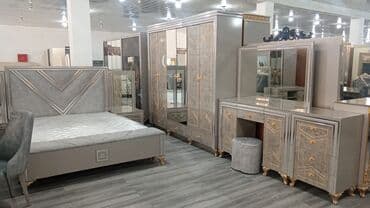 самоклеющиеся обои в баку: Двуспальная кровать, Шкаф, Трюмо, 2 тумбы, Азербайджан, Б/у — 1