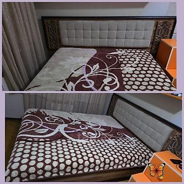 rezin yataq: SAMİRƏ 🦋 Bazalı taxt satılır. - Başlıq hissəsi yumşaq, düyməli — 1