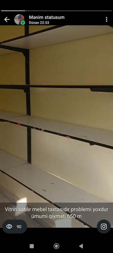 anbar rəfləri: Mağaza üçün divar vitrin rəfləri təzədir mebel taxtasıdır ümumi — 2