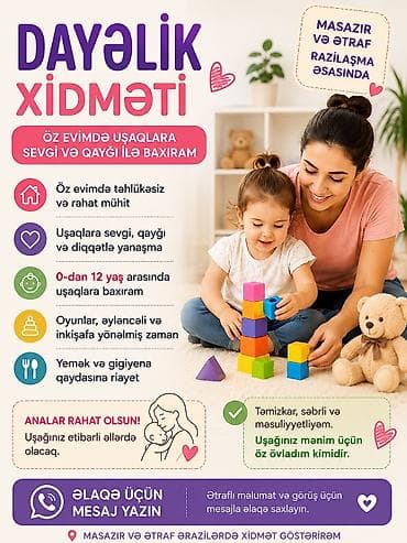qapilar ev: Dayəlik xidməti – uşaqlara sevgi və qayğı ilə baxım - Öz evimdə — 1