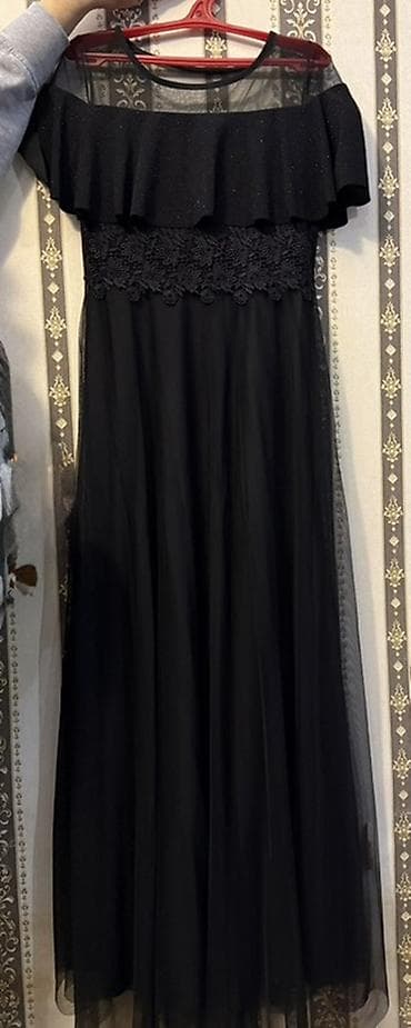 Qadın gecə/gecəlik libası – qara rəngdə, uzun model - Üst hissə