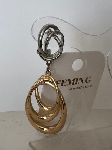 sirqalar qizil: Bu zərif qadın asma sırğaları FEMING aksesuarlarıdır. Gümüşü yuxarı — 3