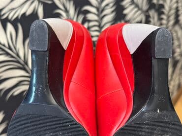Ботинки и ботильоны: Туфли, Размер: 37, цвет - Красный, Б/у — 7