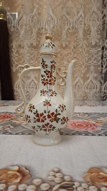 olke bayraqlari: Çay dəsti, rəng - Ağ, Farfor — 1