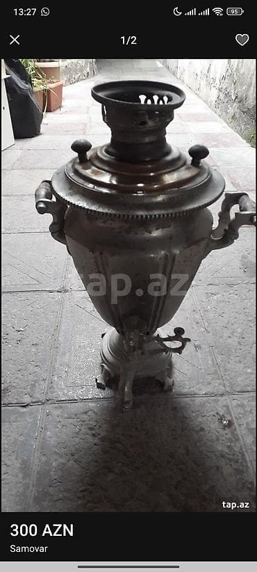 od samovar: Məhsul: Kömür/qözlü samovar Təsvir: - Klassik metal gövdəli, qapaqlı — 1
