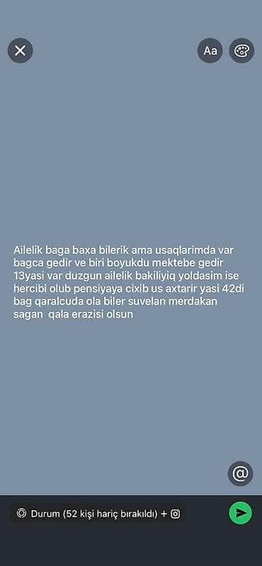 Xidmət: Ailəlik bağa baxıcılıq Təsvir: - Ailə olaraq bağ sahəsinə
