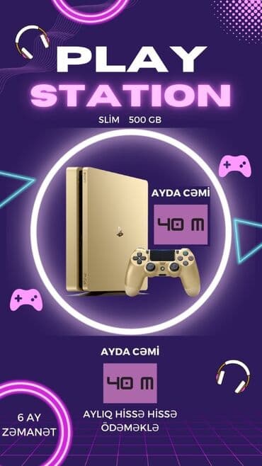 Playstation 4 Nagd ve kredit Cemi 10 deq erzinde onlayn senedlesme