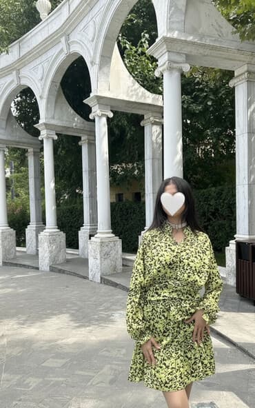 yaşıl qadın ətəkləri: Qadın geyimi – naxışlı, uzunqol, volanlı don Bir defe geyilib ölce s-m — 2