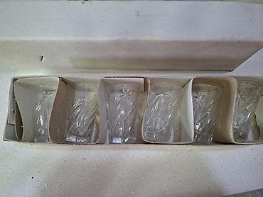 qab servis: Qədəhlər, Şüşə, 6 ədədli dəst, SSRİ — 2