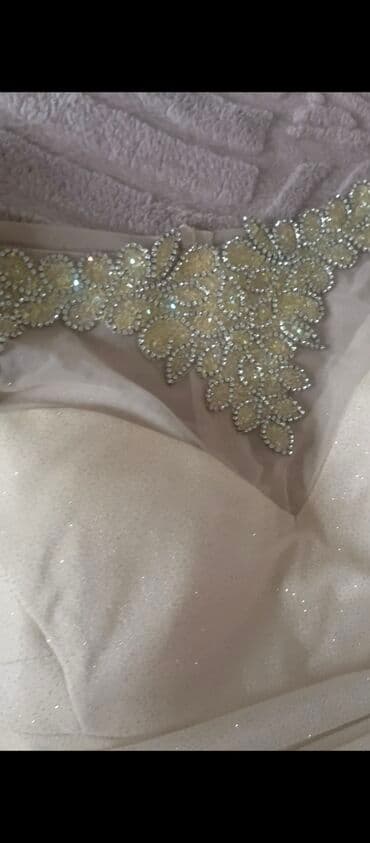 вечернее платье шифоновый: Krem rəngli, uzunqol axşam donu. Donun yuxarı hissəsi və yaxa xətti — 2