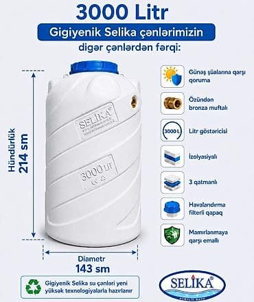 Bak, Plastik, 3000 l l, Yeni, Ünvandan götürmə, Ödənişli çatdırılma, Rayonlara çatdırılma lalafo.az -da Bak, Plastik, 3000 l l, Yeni, Ünvandan götürmə, Ödənişli çatdırılma, Rayonlara çatdırılma