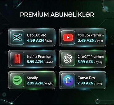 program teminati: PREMİUM ABUNƏLİKLƏR PAKETLƏRİ Aylıq və çoxaylıq rəqəmsal xidmət — 1