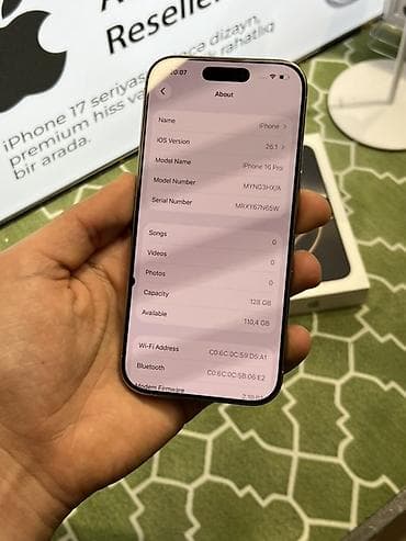 iwlenmiw ayfonlar: IPhone 16 Pro, 128 GB, Natural Titanium, Qırıq — 7