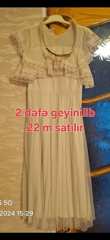 3d acki: Qadın geyimləri – 4 don paketi 1) Krem rəngli şifon/qipür don - — 1