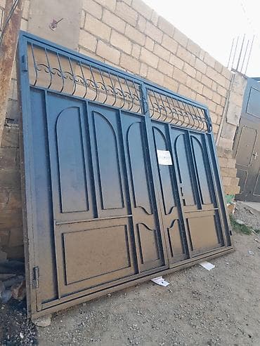 Dəmir Həyət darvazası, Mexaniki, Qapı ilə, rəng - Mavi, Kredit yoxdur