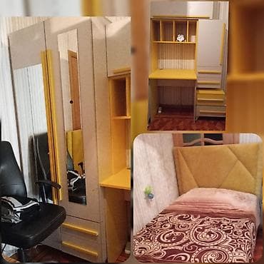 uşaq arabası ucun komplekt: Oğlan və qız üçün, İşlənmiş, Təknəfərlik çarpayı, Dolab, Yazı masası — 1