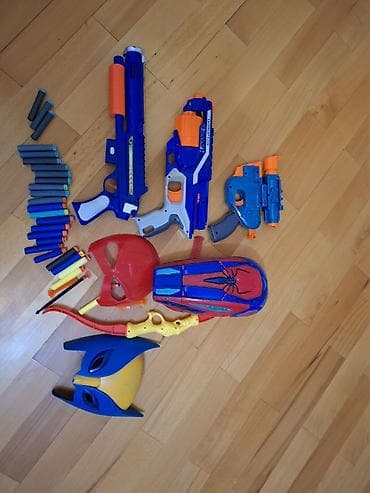 uwaq oyuncaqlari nerf: Uşaq oyun dəsti – oxlu və dart tapançaları + qəhrəman aksesuarları — 1