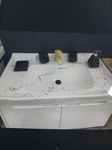 mini tablolar: Hamam ve Metbex üçün moyka. - Material: mərmər naxışlı daş-kompozit — 8