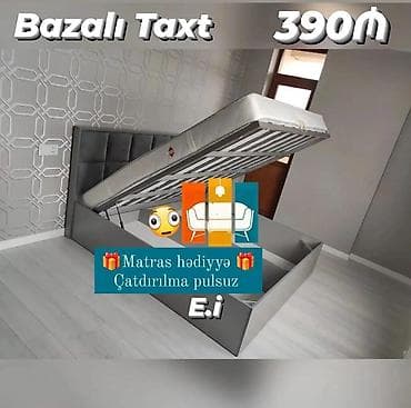işləmiş mebel: Bazalı taxt – 390₼ - Qaldırılan mexanizmli bazaya malikdir: yataq — 1