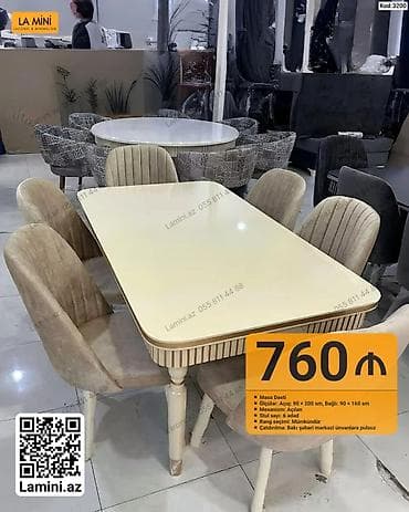 Məhsul: Masa dəsti (Kod: 3200) - Ölçülər: Açıq – 90×200 sm; Bağlı –