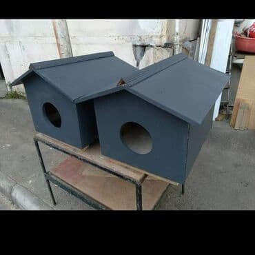 goyərcin yuvaları: Rəngli taxta heyvan evi/budaq evciyi - Material: taxta konstruksiya — 21