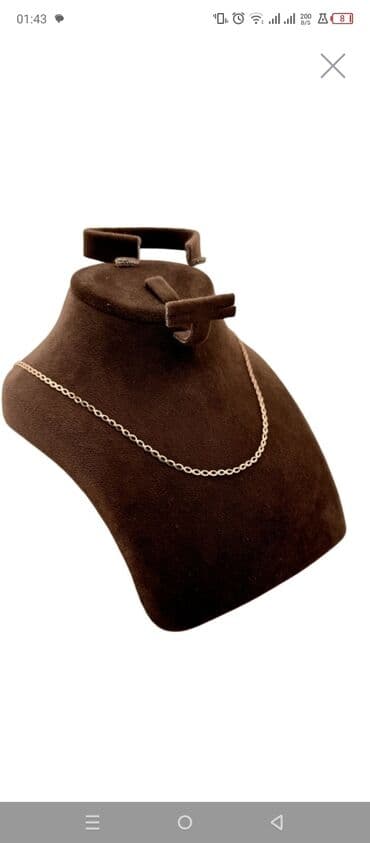 Zərif zəncir boyunbağı - Material: metal zəncir (nazik həlqəli